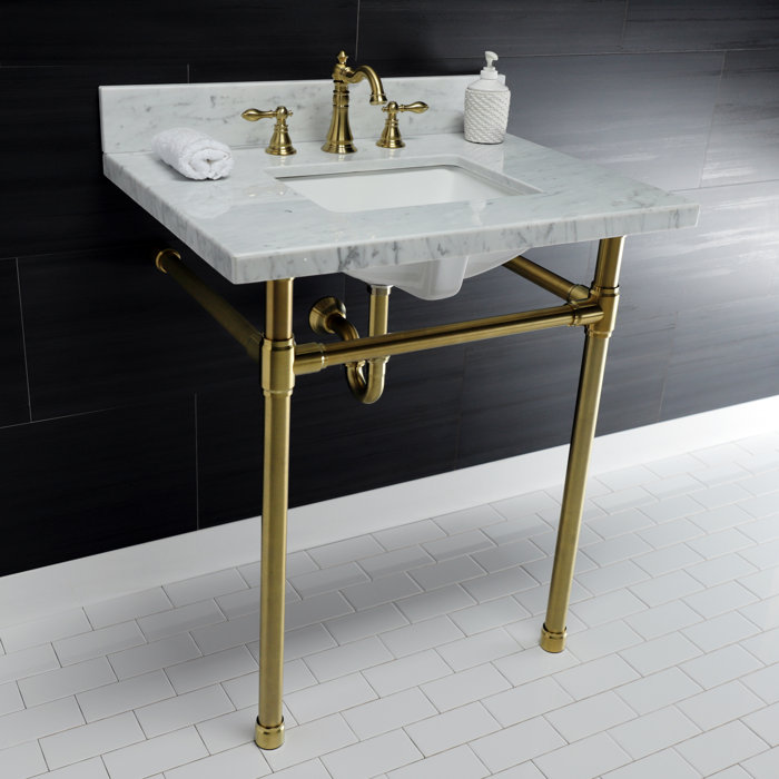 Kingston Brass Ceramic Rectangular Console Bathroom Sink with Overflow Wayfair